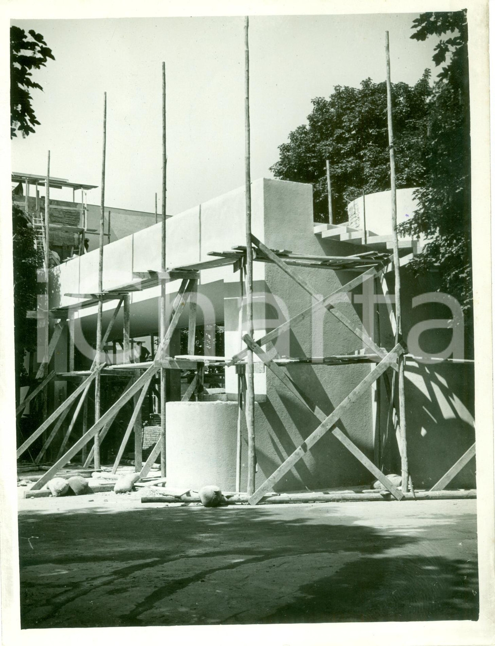 Fotografia d epoca originale 1936 MILANO Costruzione nuovi padiglioni alla TRIENNALE Fotografia 1