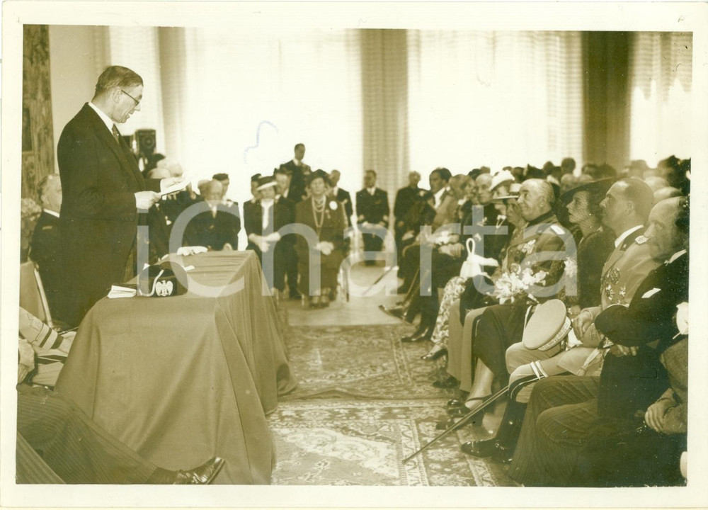Fotografia d epoca originale 1939 ROMA VALLE GIULIA Inaugurazione ACADEMIA BELGICA con Principi PIEMONTE Foto 1