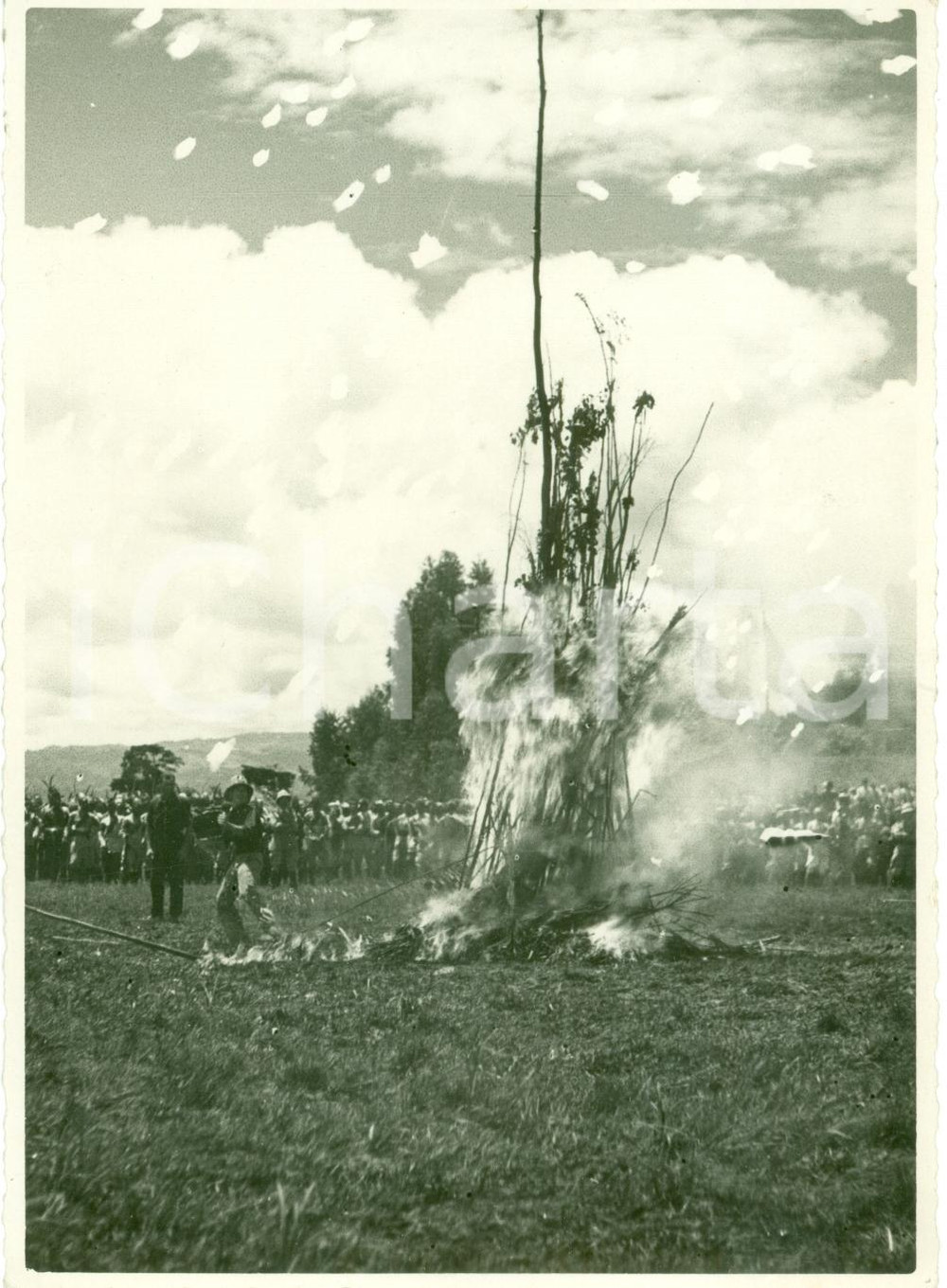 Fotografia d epoca originale 1938 ETIOPIA AOI La cerimonia del MASCAL per invenzione della Croce FOTOGRAFIA 1