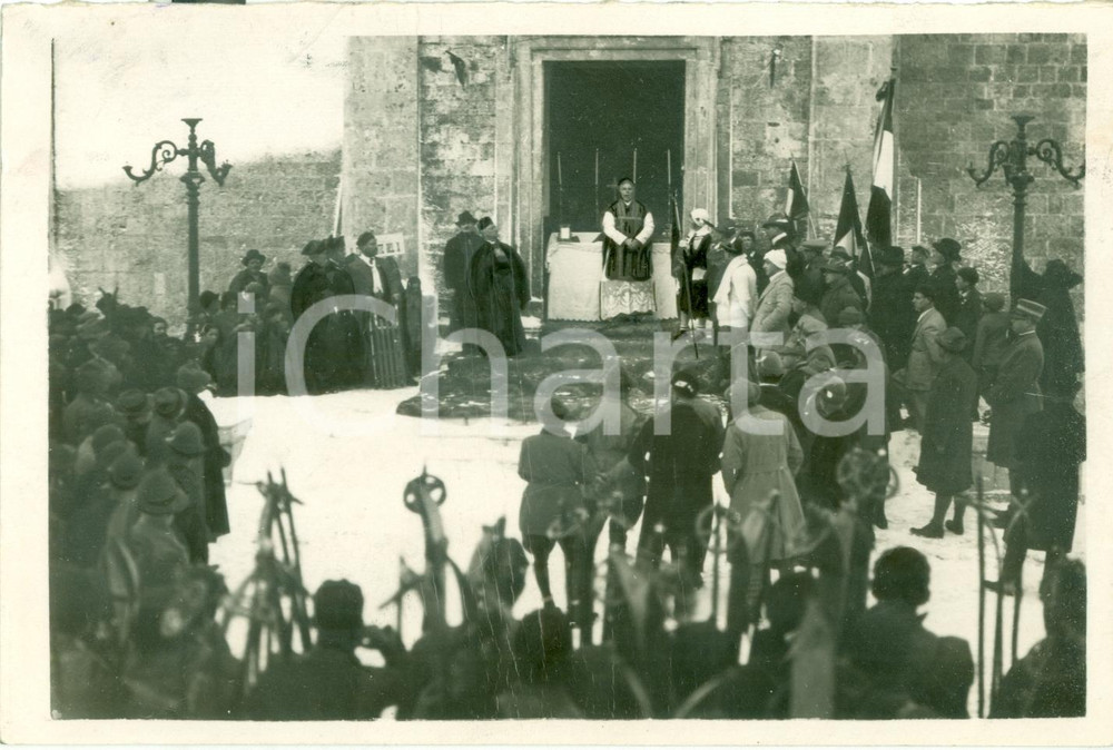 Fotografia d epoca originale 1931 ROCCARASO AQ Messa al campo con i soldati FOTOGRAFIA 1