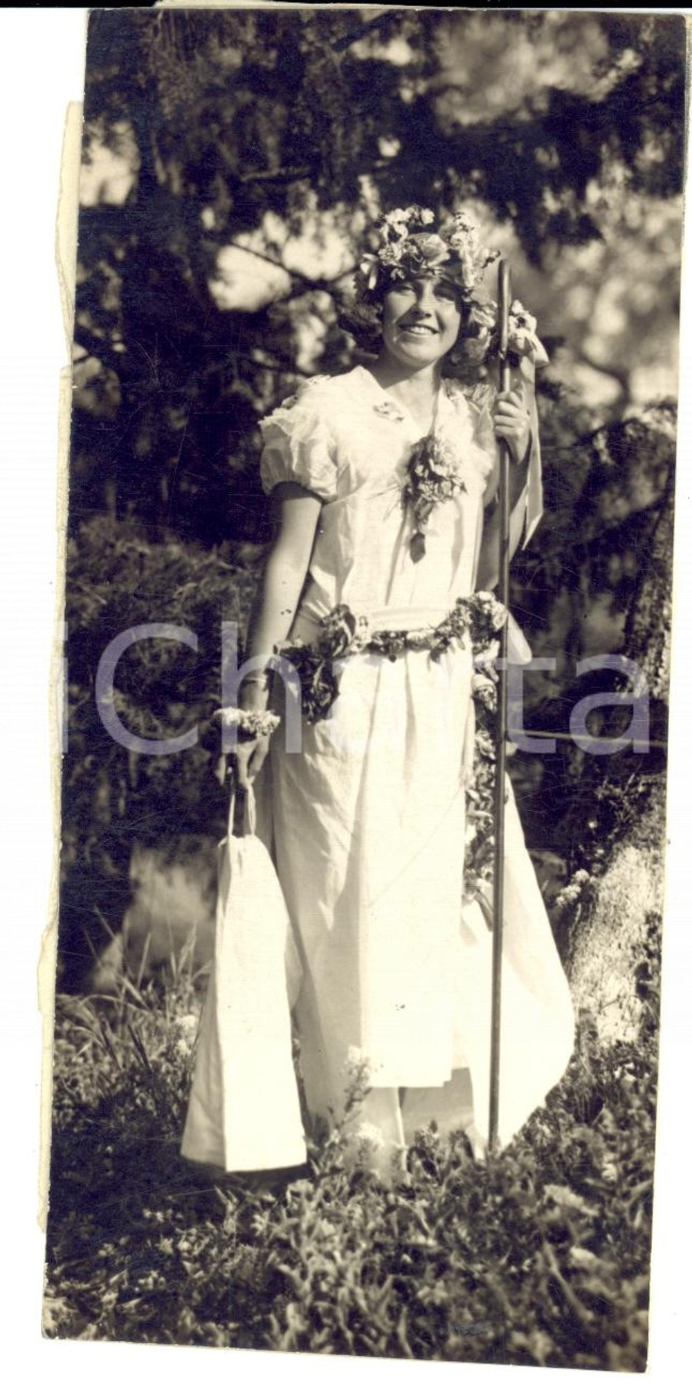 Fotografia d epoca originale 1930 SANREMO BOSCOBELLO Festa di Maggio Ursula BRODIE Principessa delle rose 1