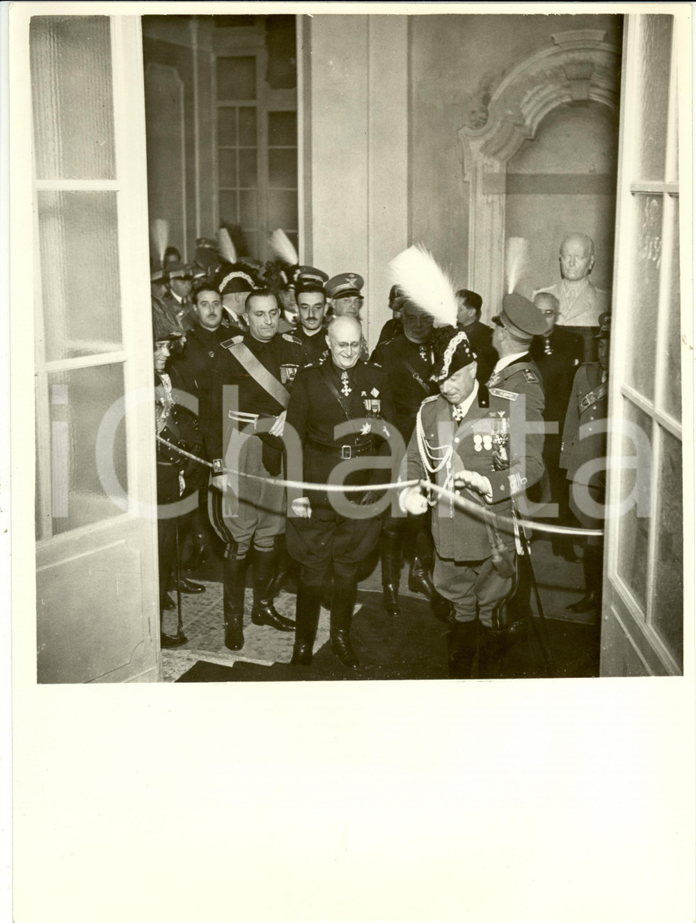 Fotografia d epoca originale 1935 MILANO AutoritÃ  cittadine inaugurano Collegio Militare TEULIE  Fotografia 1