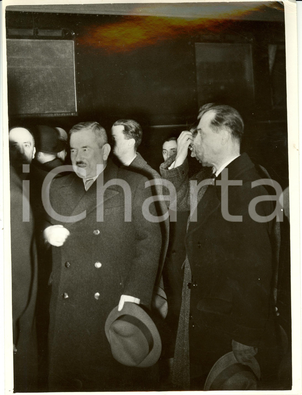 Fotografia d epoca originale 1938 MILANO Ministro Comunicazioni JUGOSLAVIA arriva alla stazione Fotografia 1
