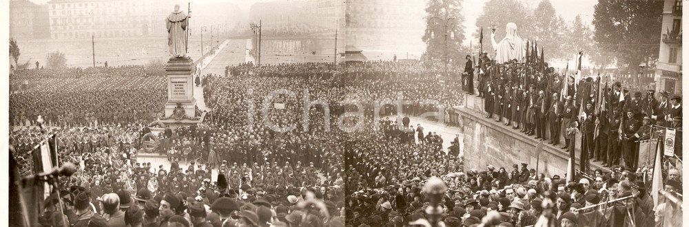 Fotografia d epoca originale 1935 TORINO Anniversario Vittoria Chiesa GRAN MADRE DI DIO Fotografia DOPPIA 1