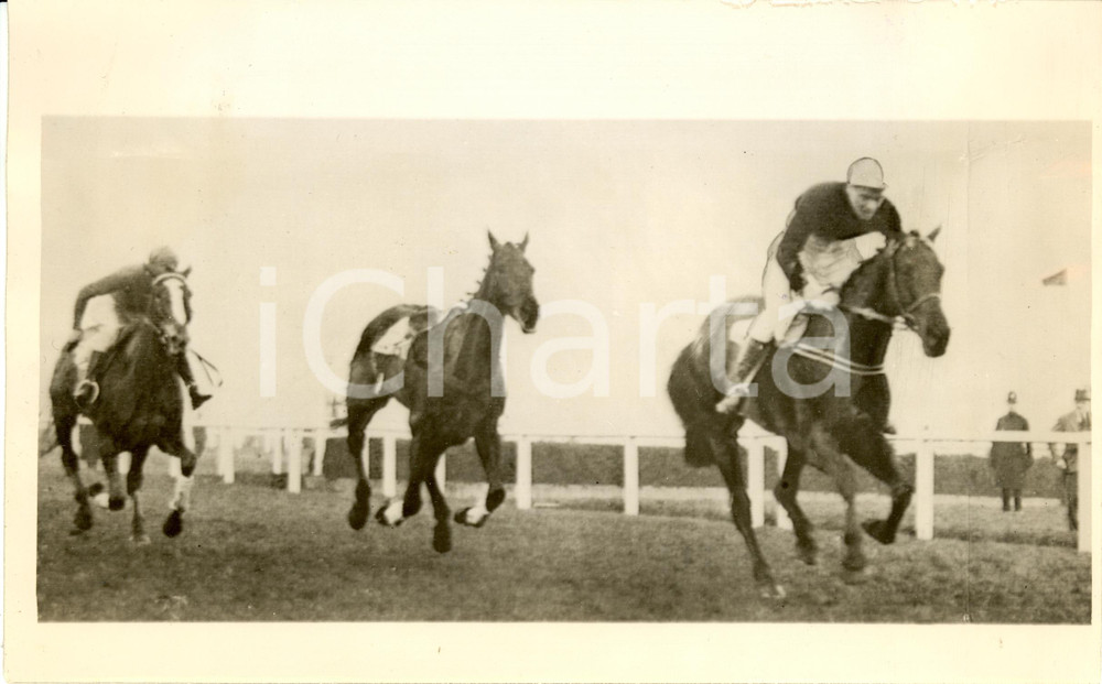 Fotografia d epoca originale 1937 AINTREE UK Grand National Horse Race Evan WILLIAMS and ROYAL MAIL win 1