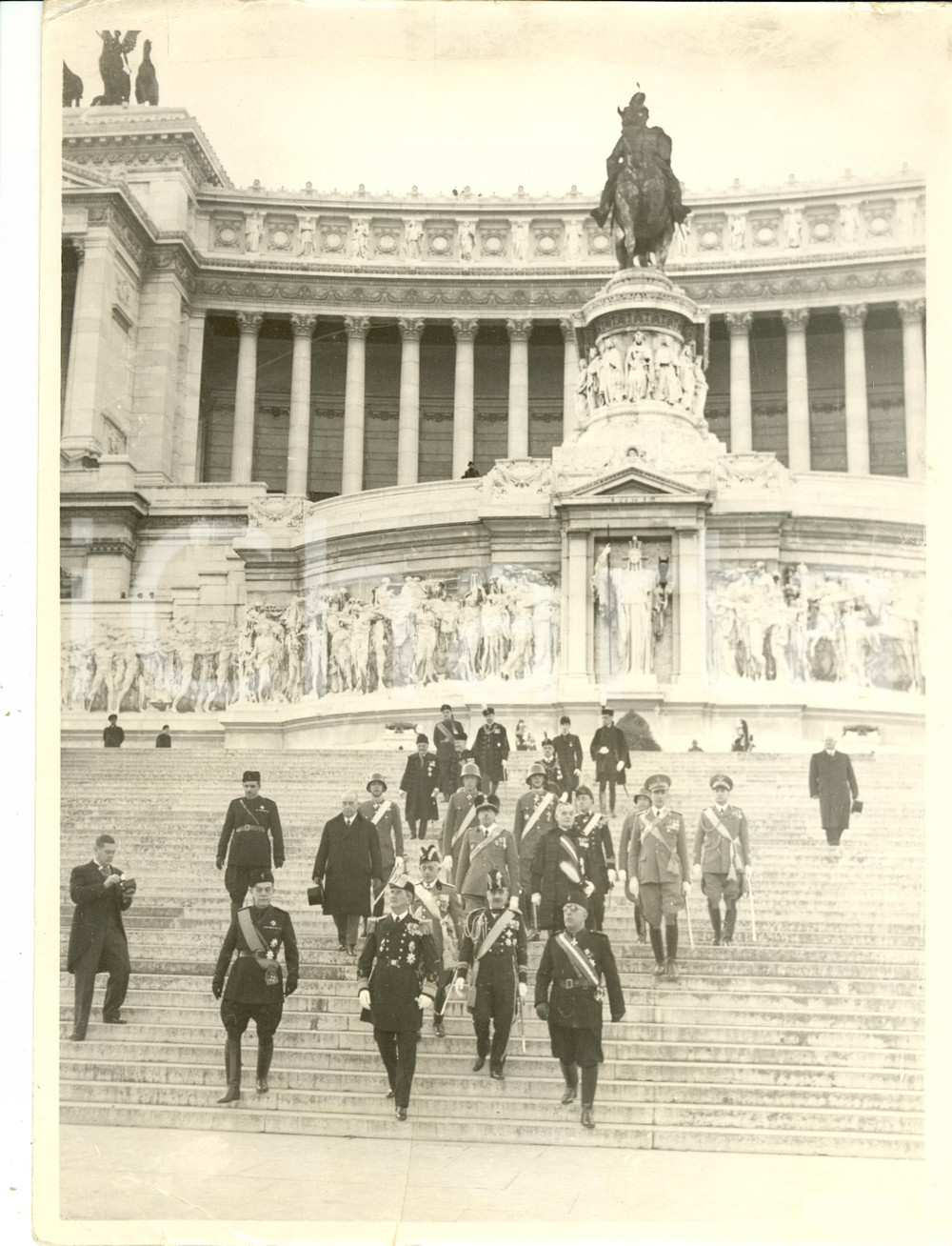 Fotografia d epoca originale 1936 ROMA Miklos HORTHY reggente d UNGHERIA omaggio tomba Milite Ignoto Foto 1