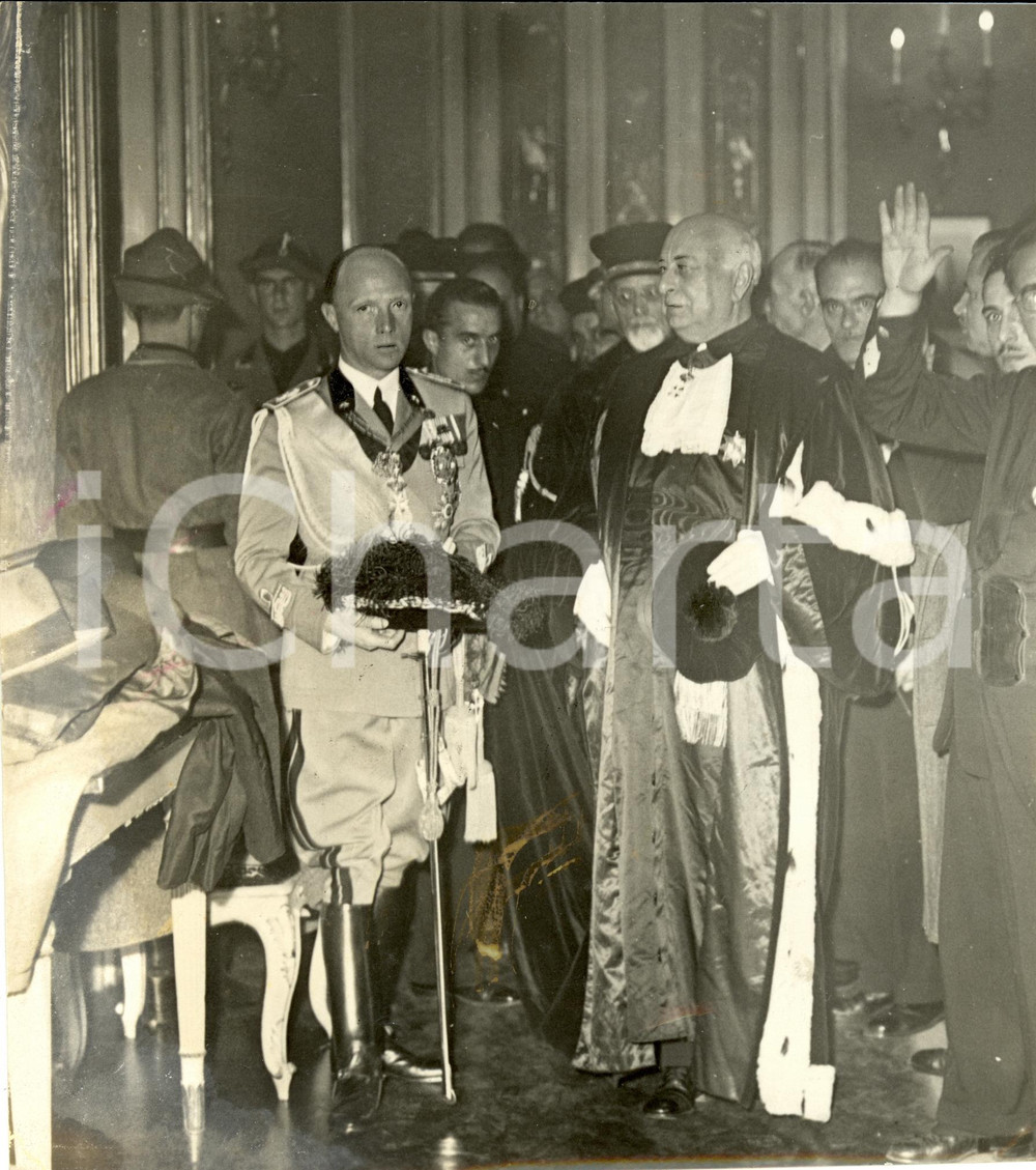 Fotografia d epoca originale 1934 MILANO Duca di BERGAMO inaugura Anno Giudiziario Fotografia DANNEGGIATA 1