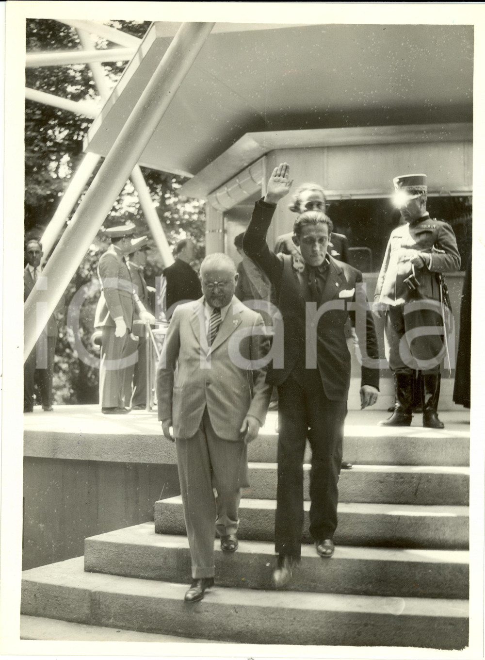 Fotografia d epoca originale 1933 MILANO Araldo di CROLLALANZA Inaugurazione Torre del Littorio Fotografia 1