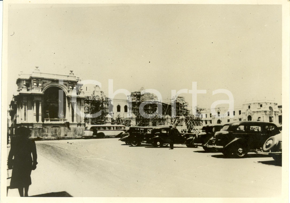 Fotografia d epoca originale 1938 LIMA PERU  Impalcatura sul nuovo Palazzo del Governo Fotografia 1