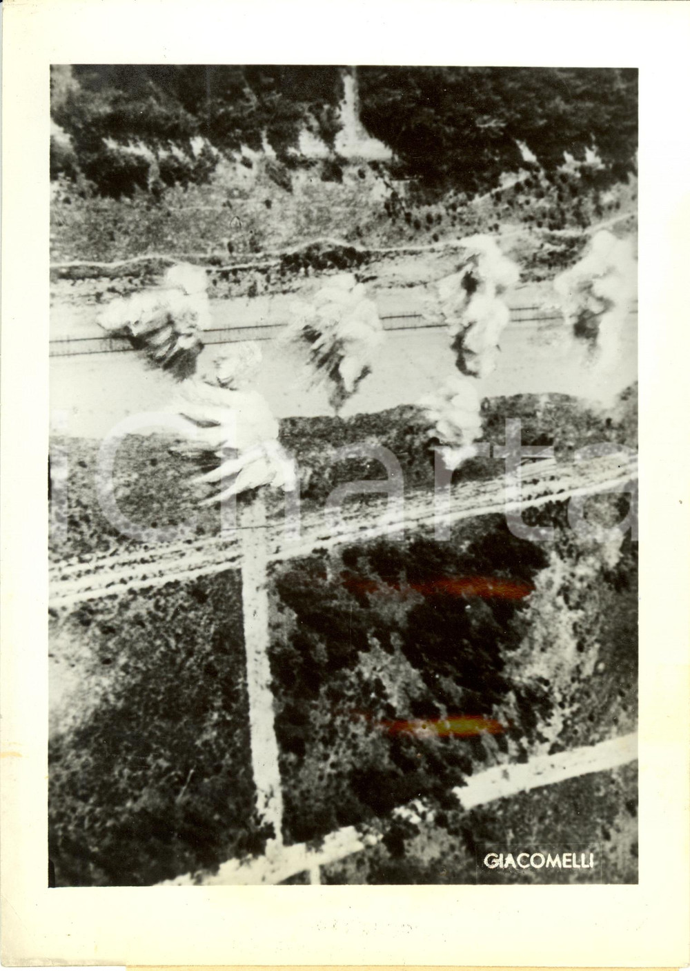 Fotografia d epoca originale 1941 SAN PIETROBURGO RUSSIA Bombe su vie di accesso alla cittÃ  Fotografia 1