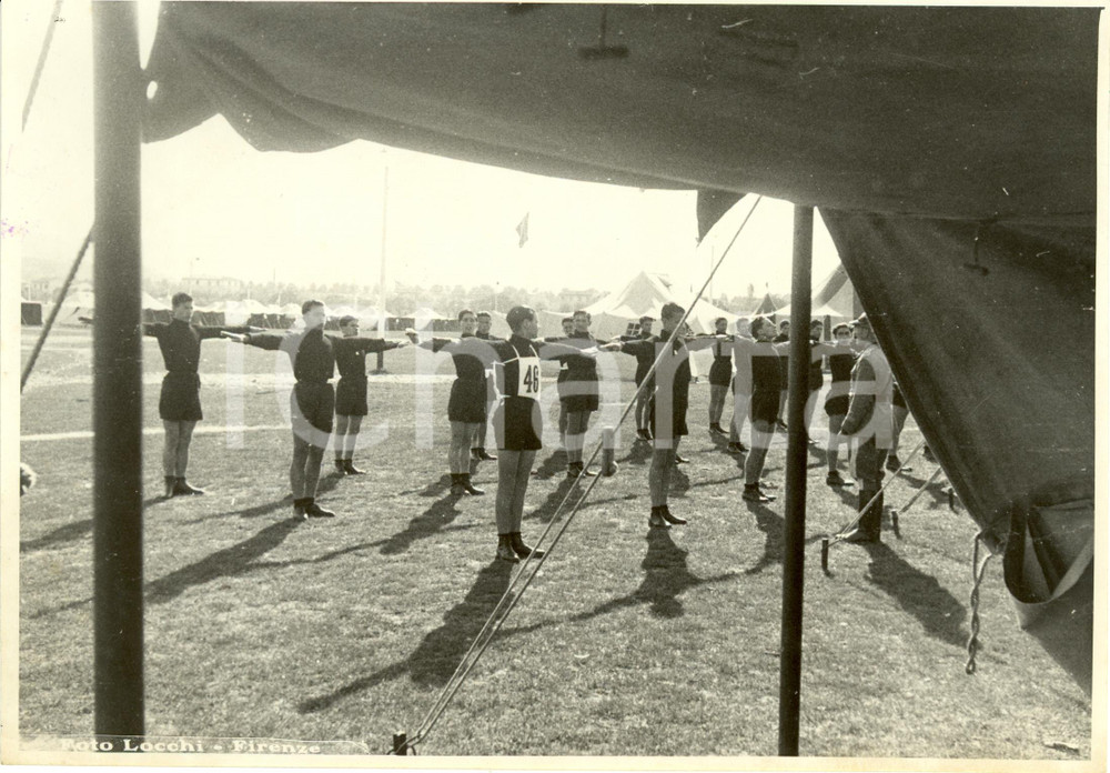 Fotografia d epoca originale 1935 FIRENZE Campo Marte Tendopoli Avanguardista Prove campionati ginnici Foto 1