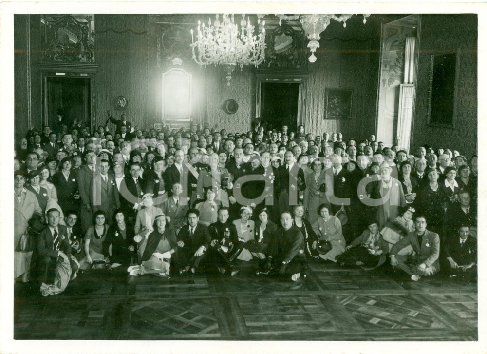 Fotografia d epoca originale 1935 TORINO Cittadini francesi ALLIANCE ITALIA FRANCIA ricevuti a Palazzo MADAMA 1