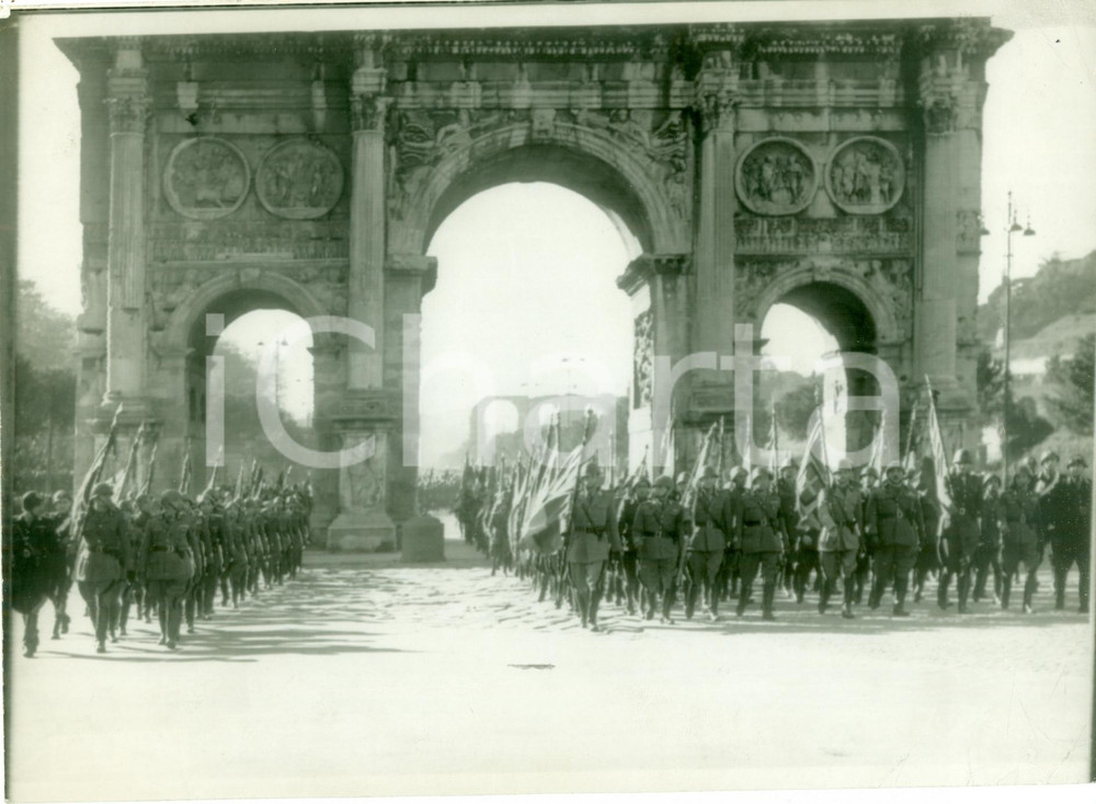 Fotografia d epoca originale 1938 ROMA Sfilata FORZE ARMATE per anniversario Vittoria Arco di Trionfo FOTO 1