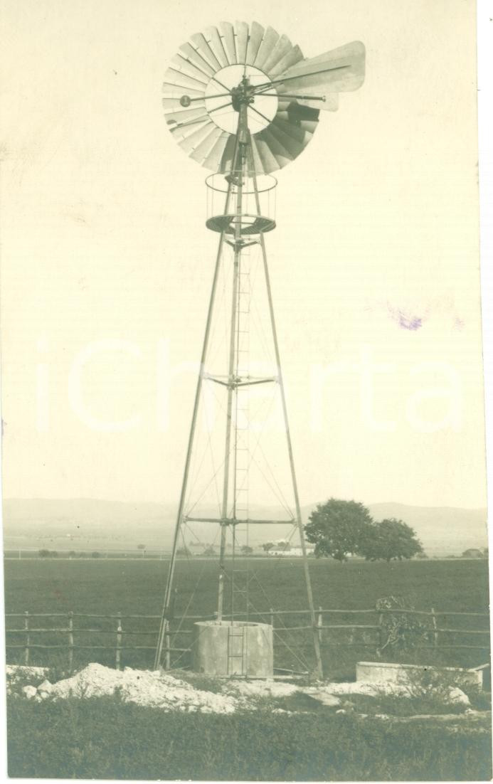 Fotografia d epoca originale 1928 GROSSETO Azienda Agraria ALBERESE Pozzo con aeropompa Fotografia 1