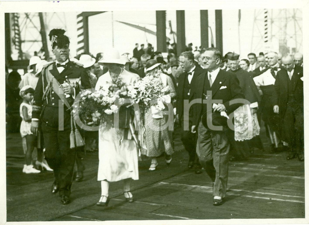 Fotografia d epoca originale 1932 GENOVA Varo BOLZANO Maria Adelaide SAVOIA Giuseppe SIRIANNI Carlo MINORETTI 1