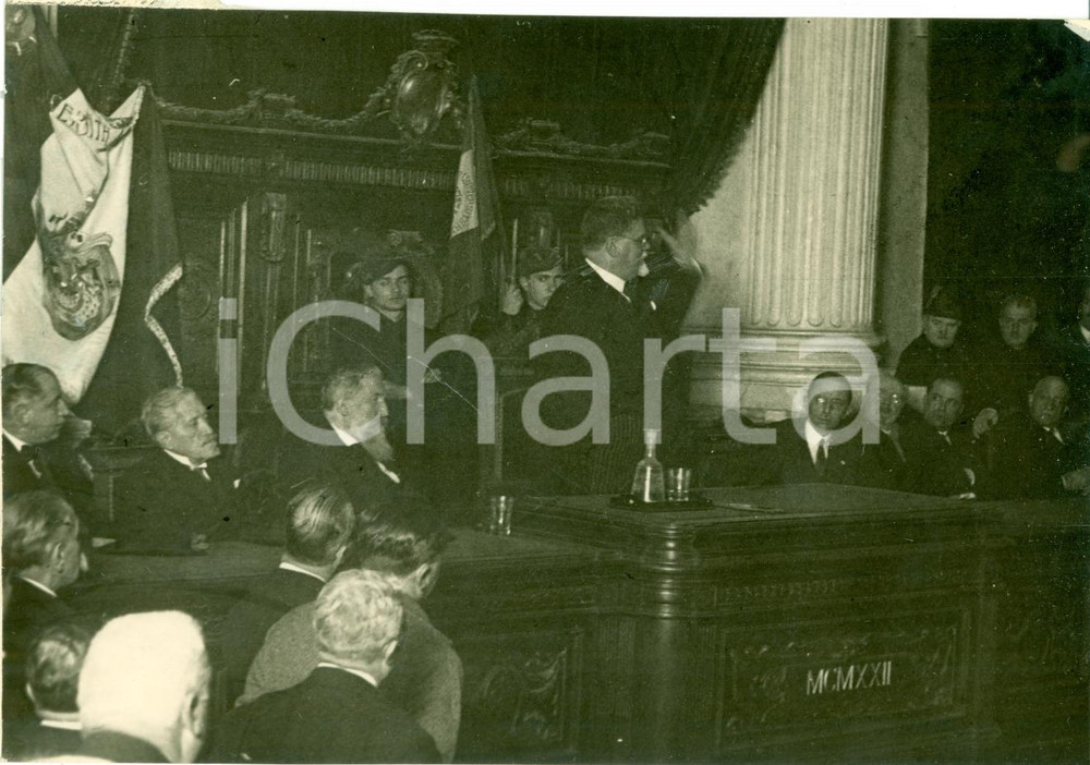 Fotografia d epoca originale 1928 NAPOLI Giovanni GENTILE inaugura Istituto Cultura Fascista Fotografia 1
