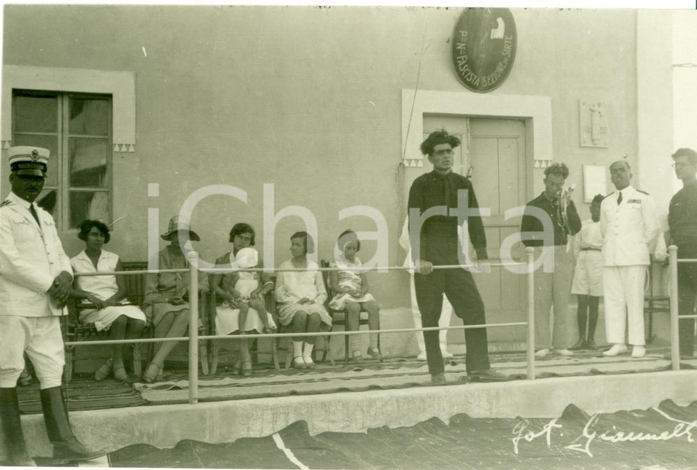 Fotografia d epoca originale 1928 SIRTE LIBIA Inaugurazione sede PNF locale Fotografia 1