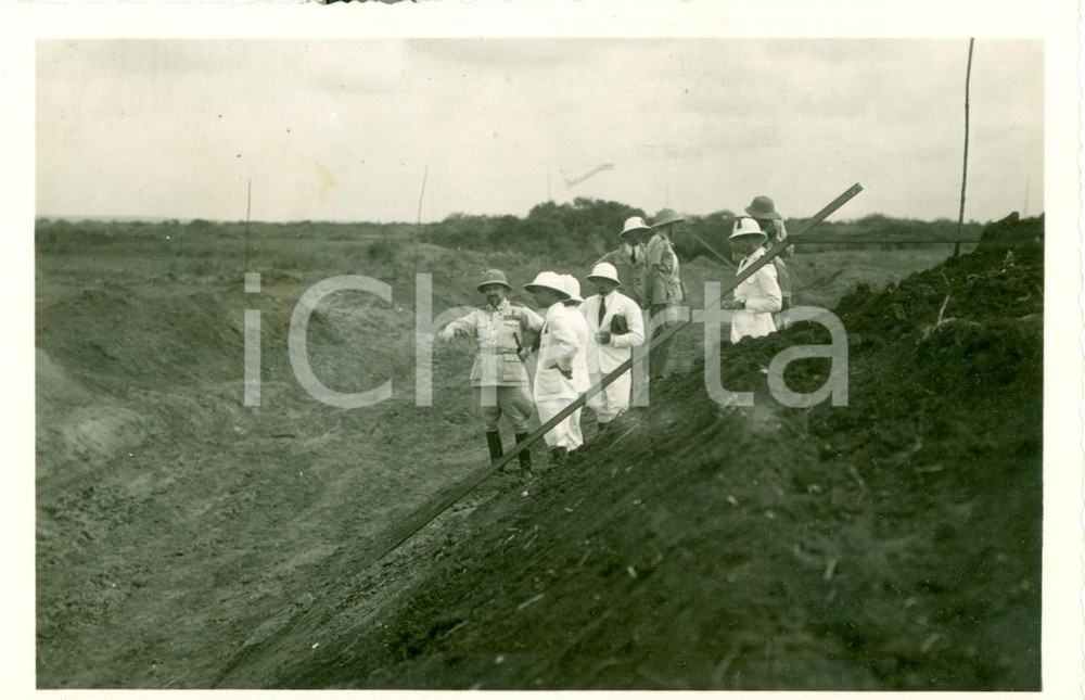 Fotografia d epoca originale 1926 GENALE SOMALIA Lavori costruzione nuovo canale Fotografia 1