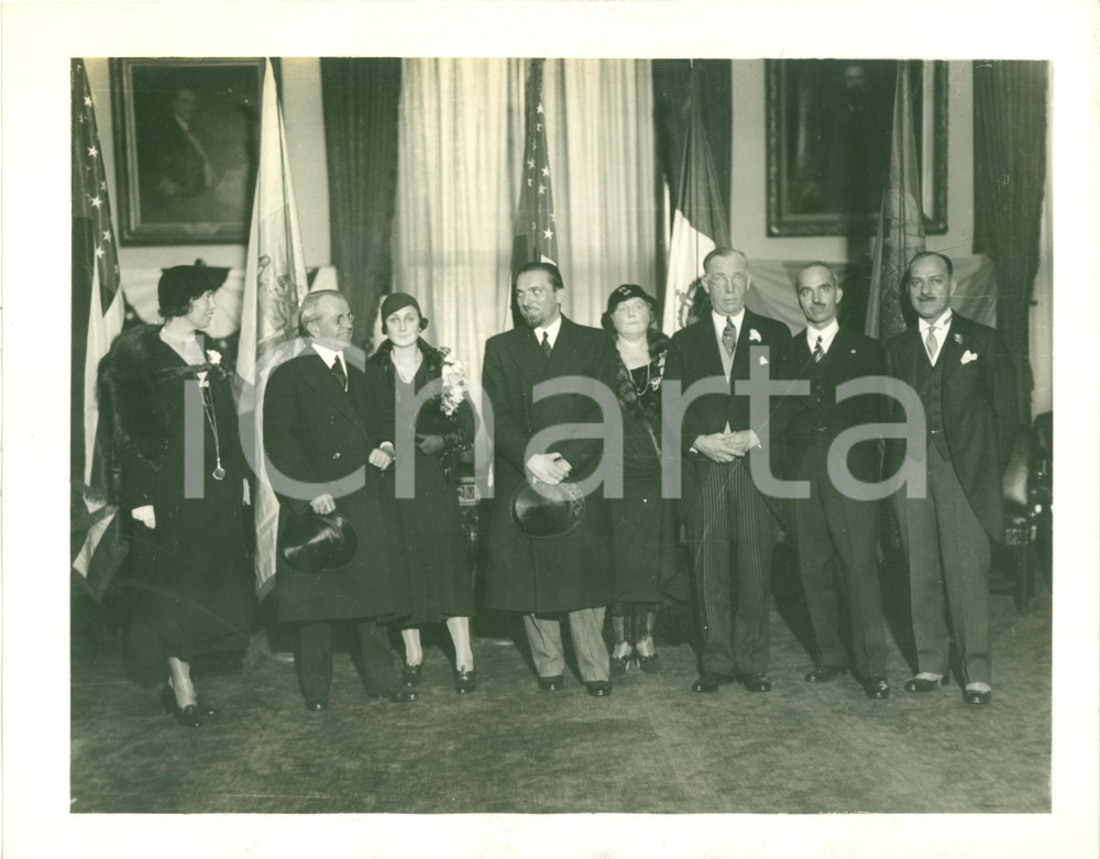 Fotografia d epoca originale 1931 PHILADELPHIA USA Dino GRANDI Diplomatico Giacomo DE MARTINO Harry MACKEY 1
