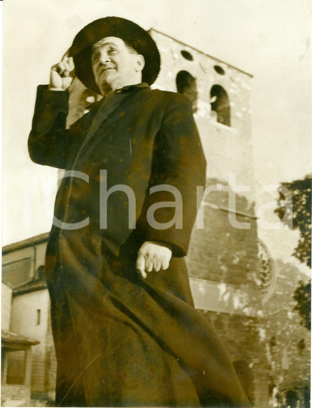 Fotografia d epoca originale 1955 ca CAPODISTRIA SLOVENIA Ritratto parroco Giorgio BRUNI Fotografia 1