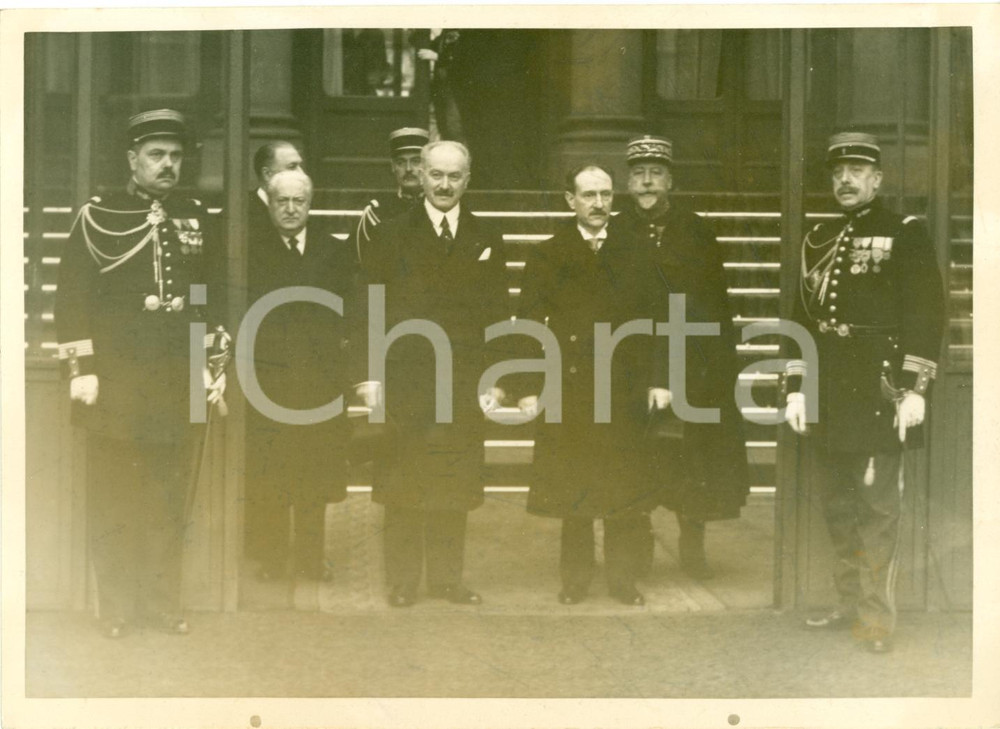 Fotografia d epoca originale 1938 PARIS Presidente Albert LEBRUN con Camille CHAUTEMPS Fotografia 1