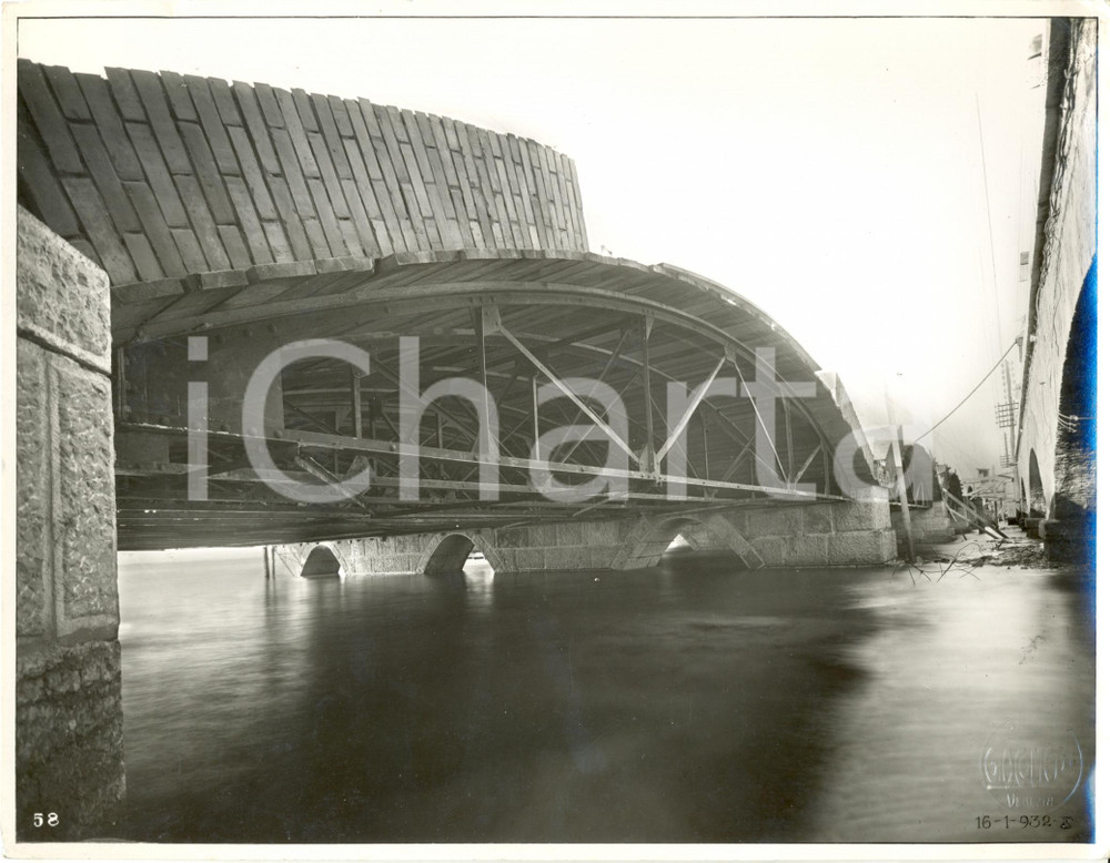 Fotografia d epoca originale 1932 VENEZIA Arcate di ferro ponte translagunare per MESTRE Fotografia 1