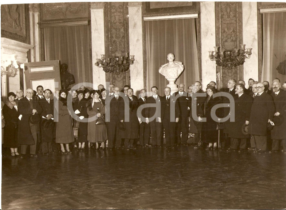 Fotografia d epoca originale 1935 GENOVA PodestÃ  Carlo BOMBRINI riceve gli idrologi Foto di gruppo 1