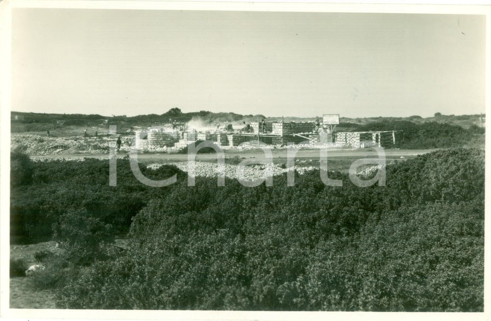 Fotografia d epoca originale 1933 BEDA LITTORIA LIBIA Impresa ASCARELLI costruisce sede Ente Colonizzazione 1