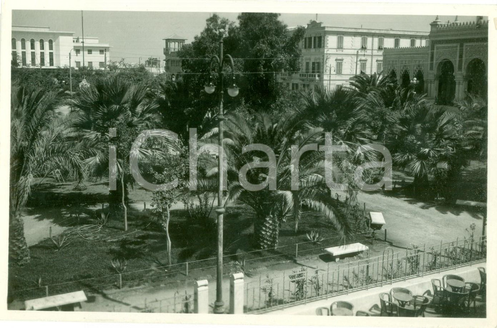 Fotografia d epoca originale 1935 ca BENGASI LIBIA Giardini pubblici di PIAZZA DEL RE Fotografia 1