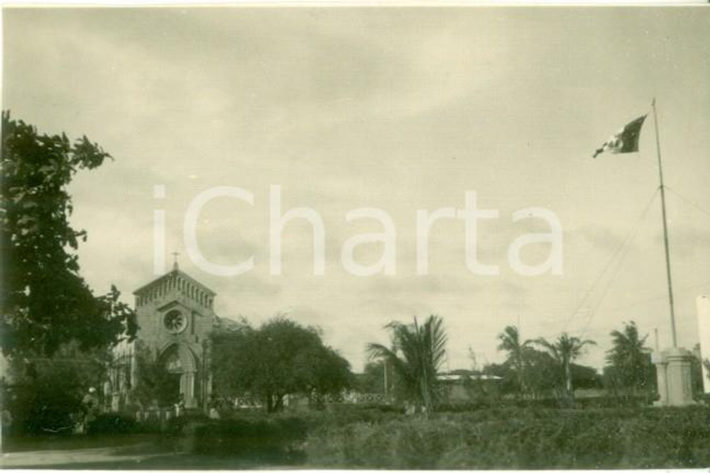 Fotografia d epoca originale 1939 CHISIMAIO SOMALIA AOI La nuova chiesa cattolica Fotografia cm 8 x 5 1