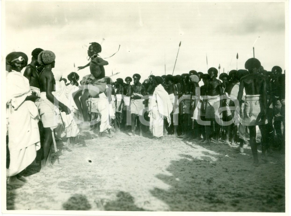 Fotografia d epoca originale 1936 UARSCEIK SOMALIA AOI Danze indigeni ABGAAL per Missione Sanitaria Foto 1