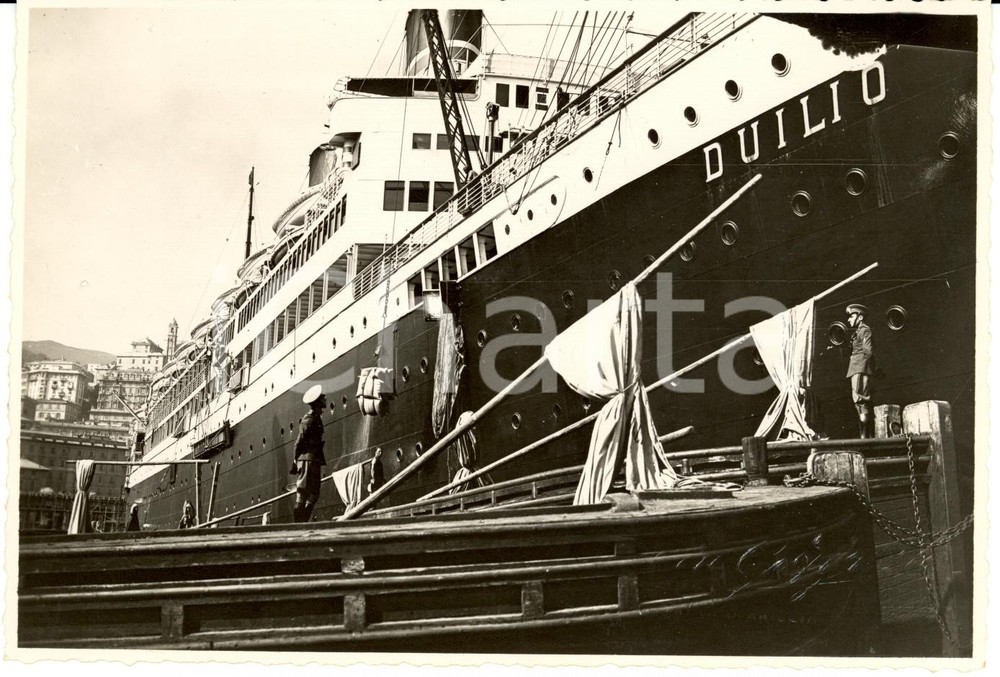 Fotografia d epoca originale 1935 ca GENOVA Milizia Portuale vigila T/N DUILIO Foto 1