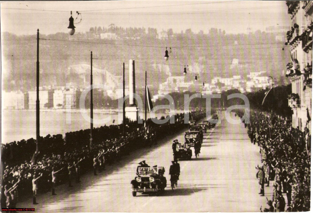Fotografia d epoca originale 1936 Napoli Via Caracciolo, parata fascista PHOTO 1