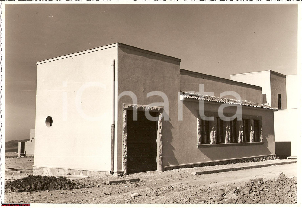Fotografia d epoca originale 1940 TRAPANI BORGO FAZIO Nuovi uffici Ente Colonizzazione LATIFONDO SICILIANO 1