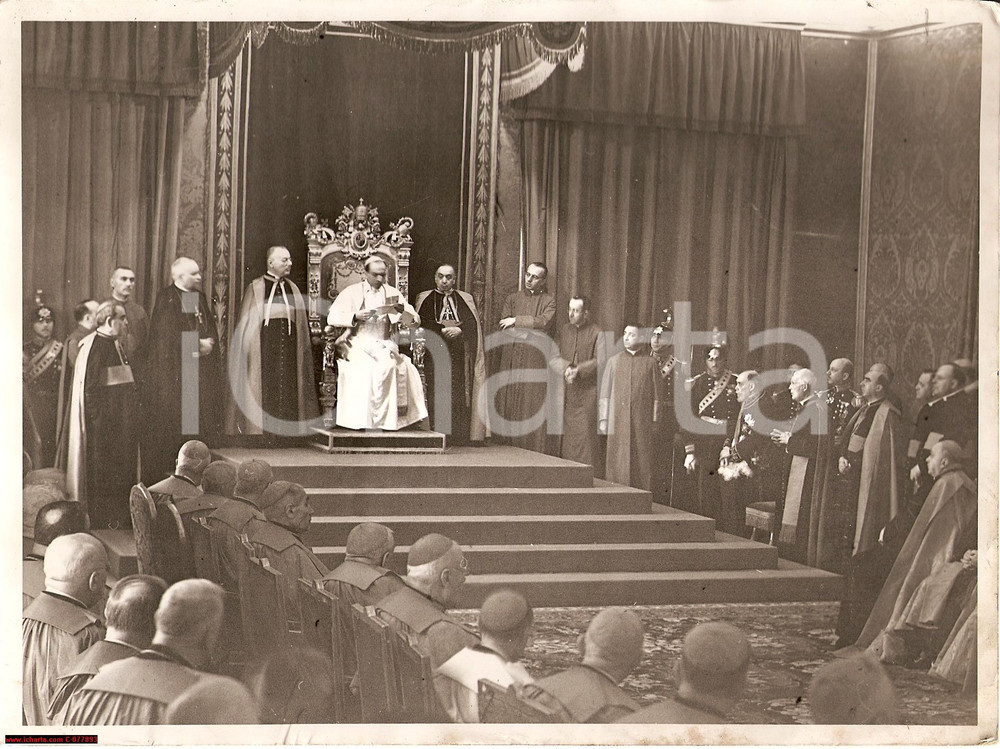 Fotografia d epoca originale 1939 Vaticano Pio XII Auguri Natale ai Cardinali FOTO 1