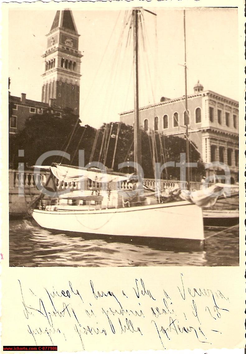 Fotografia d epoca originale 1939 Venezia Compagnia della Vela, barca a vela 1