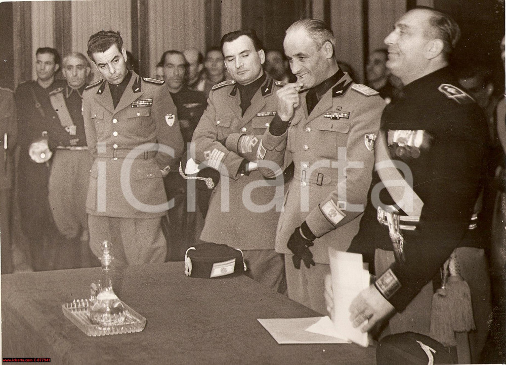 Fotografia d epoca originale 1937 Milano Casa del Fascio Parenti, gen. Edoardo Preti 1