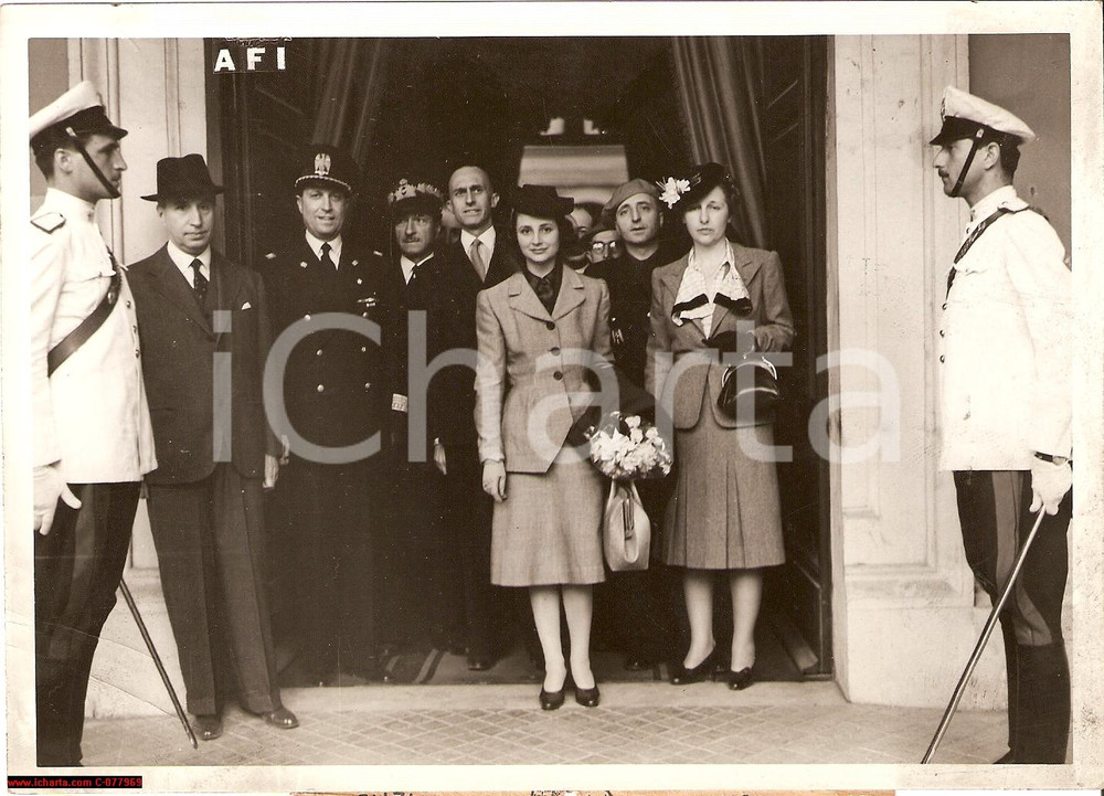 Fotografia d epoca originale 1942 Roma, Carmen Polo Serrano SÃºÃ±er Francisco Franco 1
