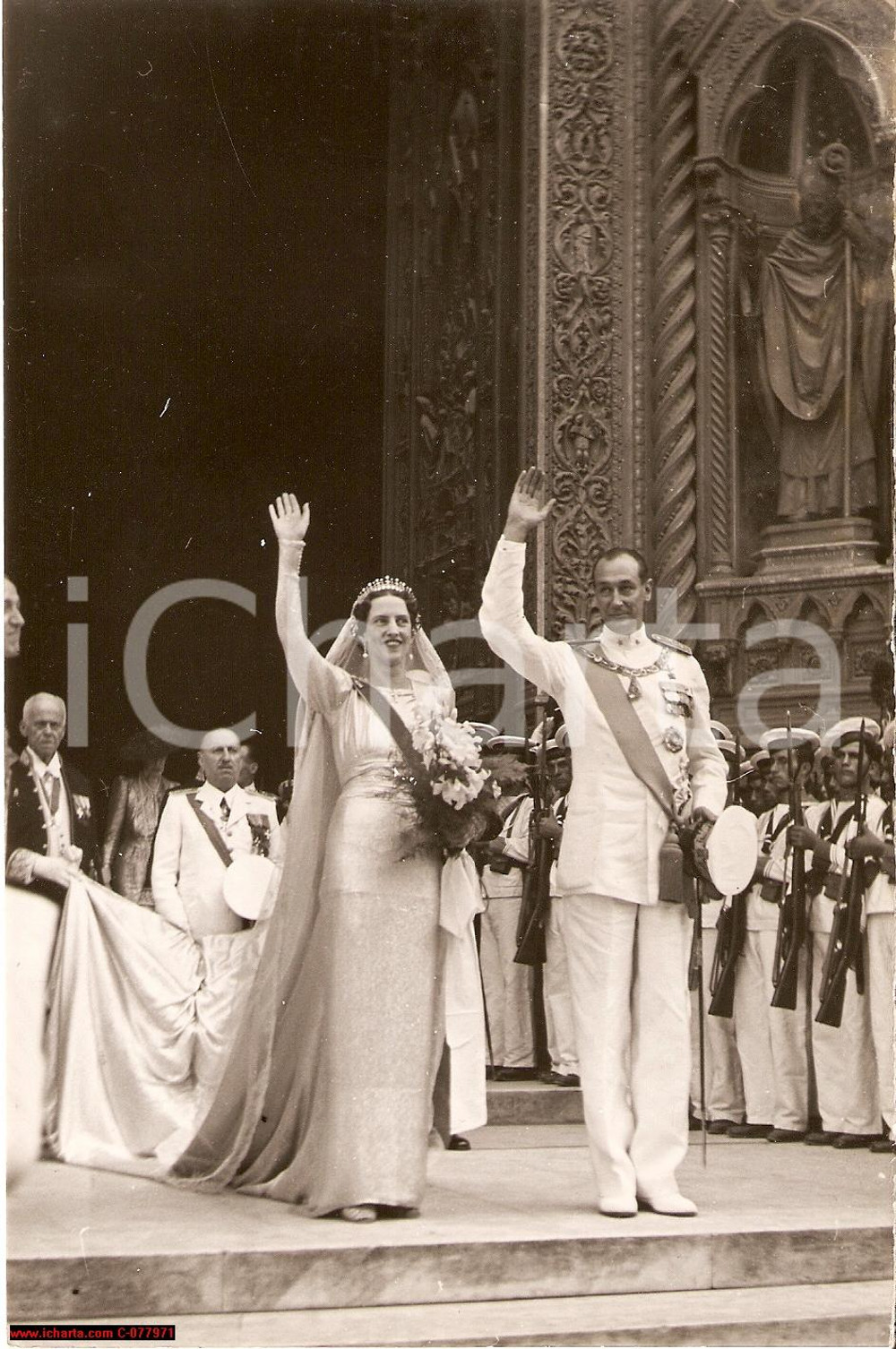 Fotografia d epoca originale 1939 FIRENZE, Aimone Duca di Spoleto e Irene di Grecia 1