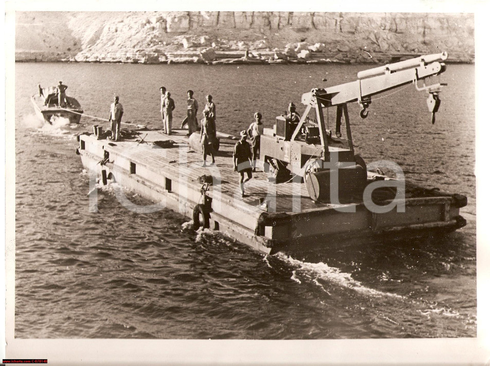 Fotografia d epoca originale 1941 WW2 North Africa Campaign fast raid pontoon PHOTO 1