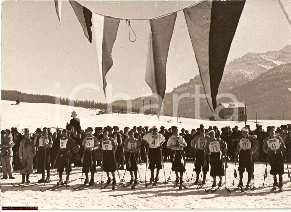 Fotografia d epoca originale 1938 CORTINA D AMPEZZO Palio della neve VERA FOTO 1