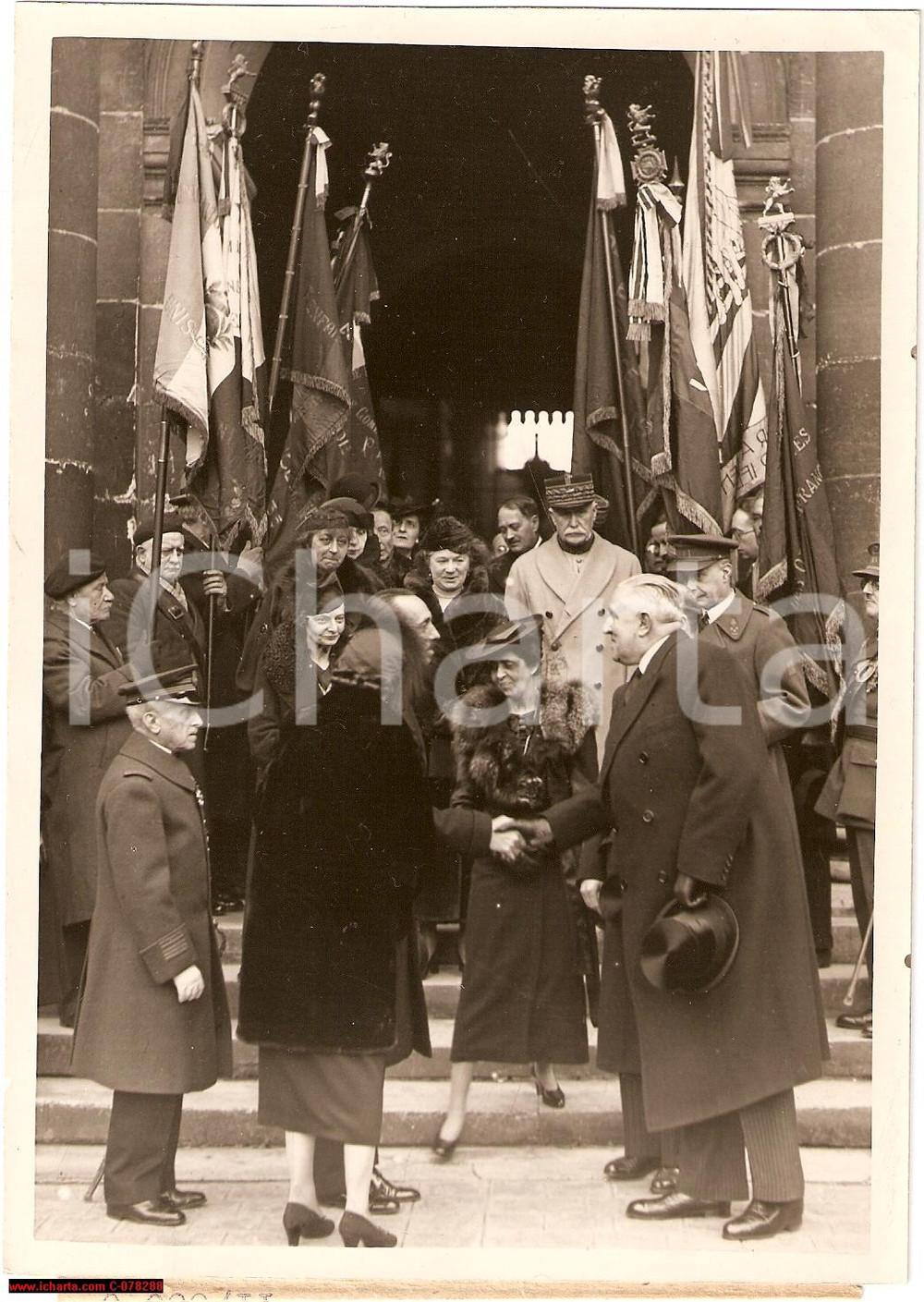 Fotografia d epoca originale 1938 PARIS Messa per ALBERTO I del Belgio PETAIN photo 1