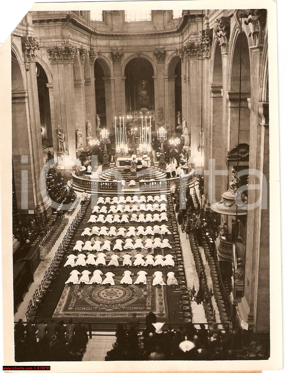 Fotografia d epoca originale 1938 Paris SAINT SULPICE VERDIER ordina 75 diaconi FOTO 1