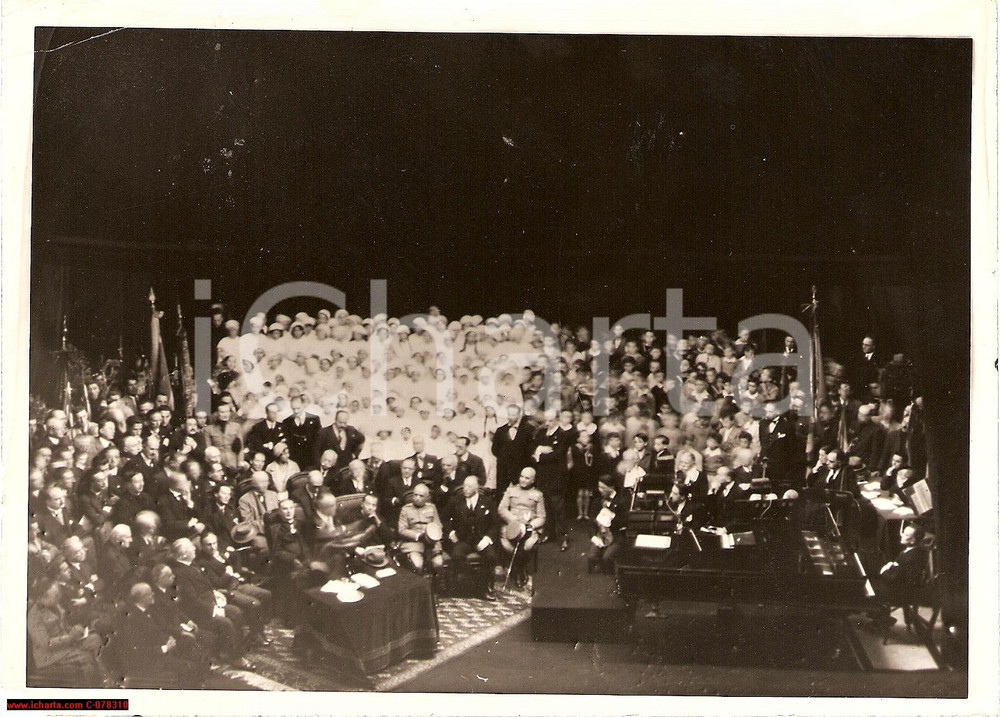 Fotografia d epoca originale 1931 Milano, Risparmio, Arnaldo Mussolini al Dal Verme 1
