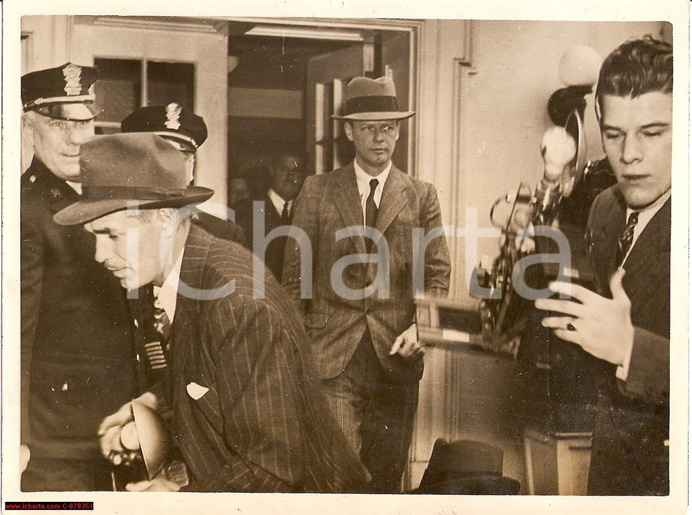 Fotografia d epoca originale 1939 USA WW2 Lindbergh & Roosevelt on Nazi Armaments 1