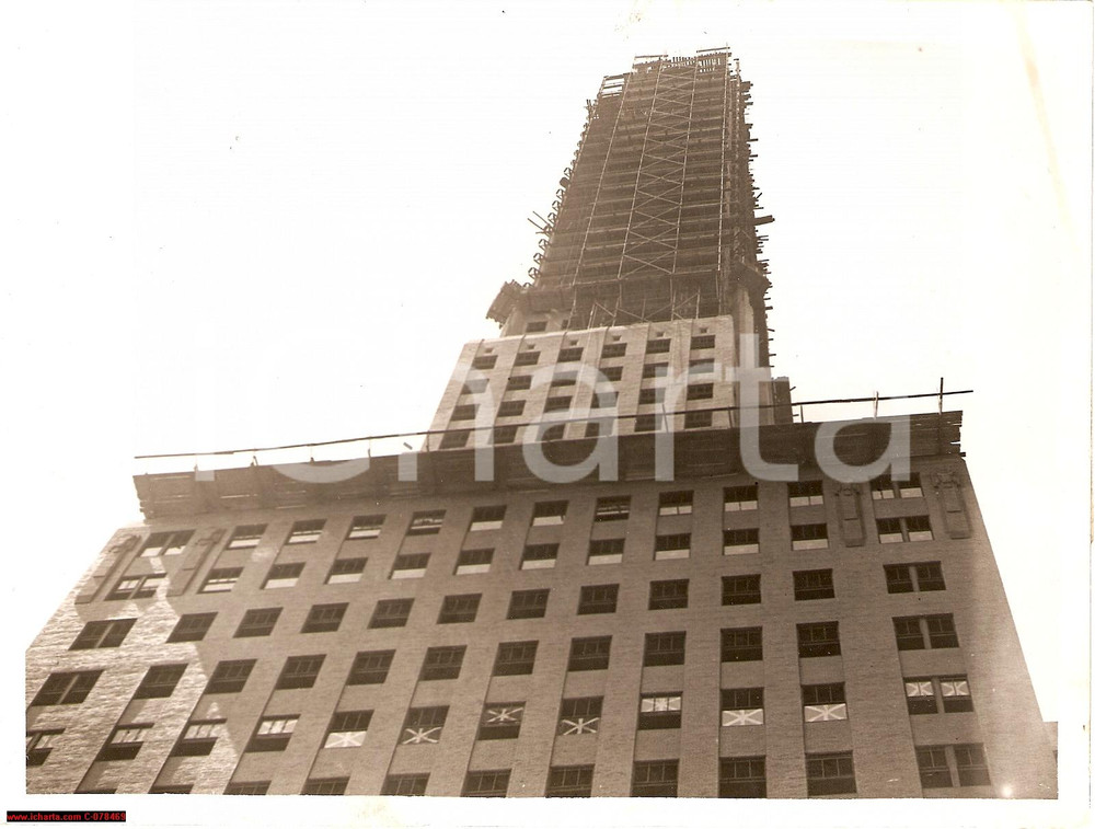 Fotografia d epoca originale 1929 New York Chanin Building  Skyscraper construction 1