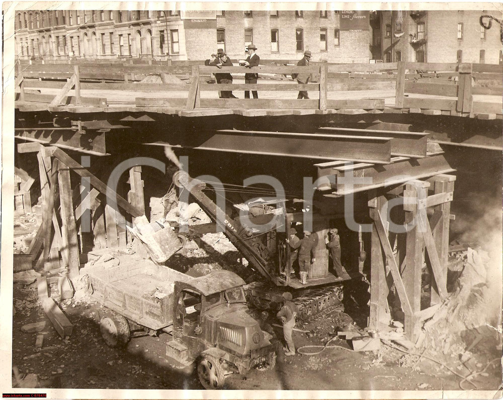 1927 NEW YORK (USA) Costruzione metropolitana tra la 138° e SAINT NICHOLAS *Foto