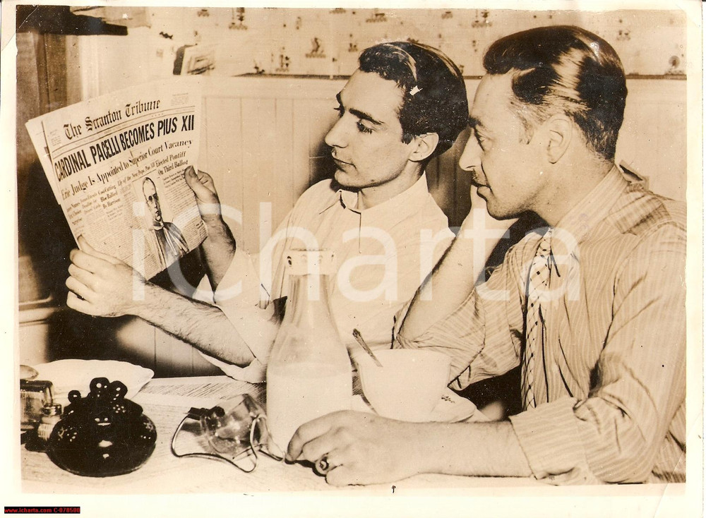 Fotografia d epoca originale 1939 Peckville PA, Pope Pio XII Marzani brothers Photo 1