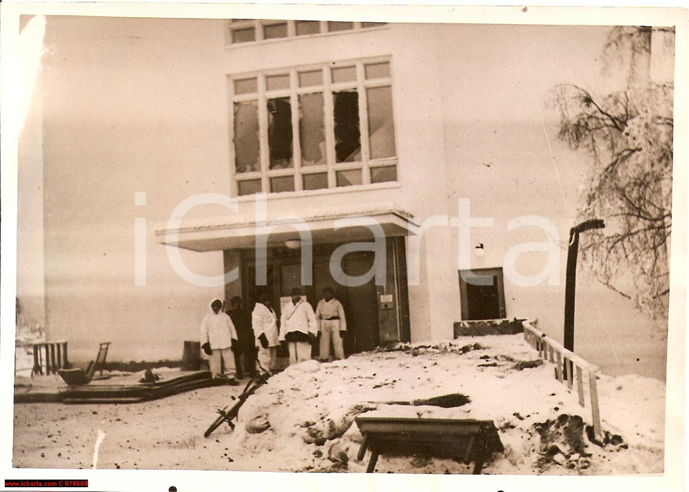 Fotografia d epoca originale 1940 Finland WW2 Winter War  Hospital bombed Photo 1