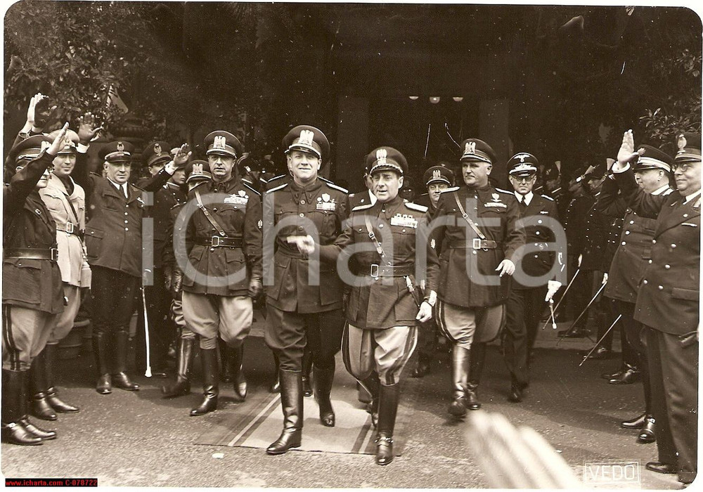 Fotografia d epoca originale 1939 Roma, Starace, Ciano da Berlino, PATTO D ACCIAIO 1